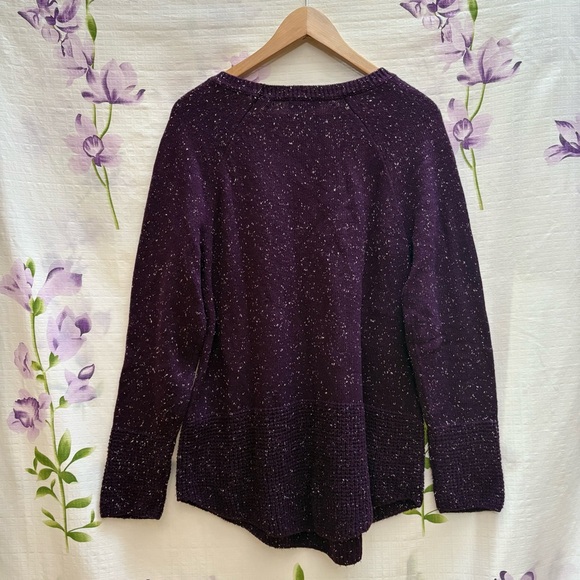 NEW Calvin Klein Purple And White Speckled Crew Neck Tunic Sweater - Picture 2 of 3